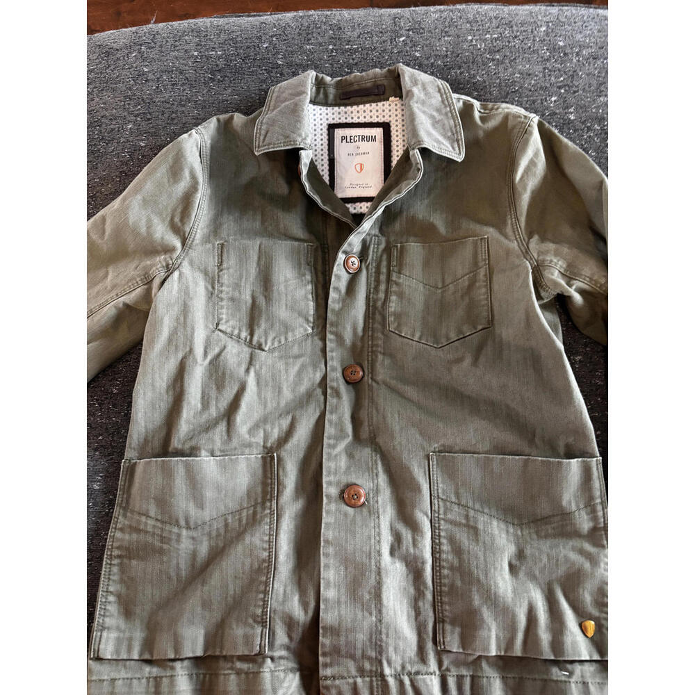 Plectrum by Ben Sherman Olive Utility Chore Jacket Workwear Style Small